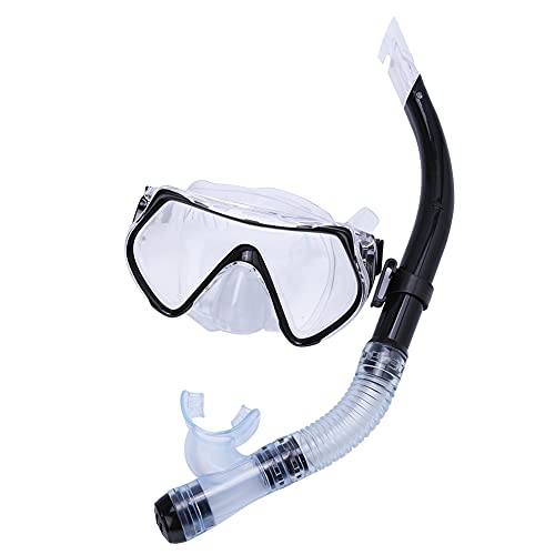 Gavigain Adult Diving Goggles Swimming Snorkeling Scuba Glasses Underwater Mask Snorkel (Black)