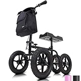Vive Mobility All Terrain Knee Scooter Walker for Foot Injuries - Adult Broken Leg Crutch Cart Roller for Surgery, Broken Foot, Ankle Injury - Kneeling Rolling Steerable Seated Wheel Scooter Aid