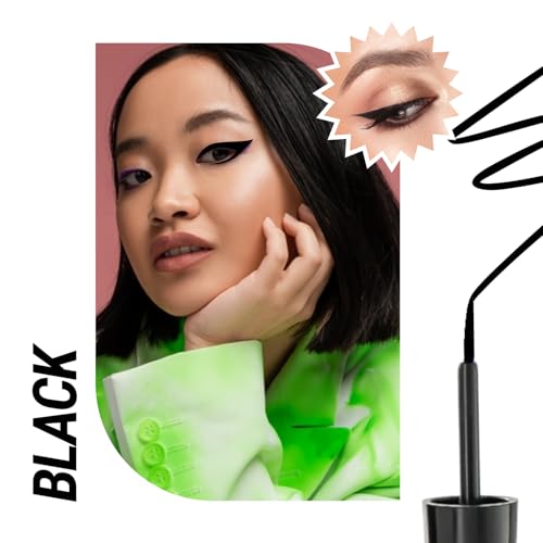 Image of Blue Heaven 24hr Stay Liquid Eyeliner Waterproof Smudge Proof | Quick Dry, Fine-Tip Brush for Precision | Long-Lasting Eye Liner for Women | Black | 3ml