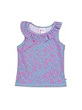RuffleButts Girls Athletic Active Ruffle Stretch Tank Top - Neon Glow, 5