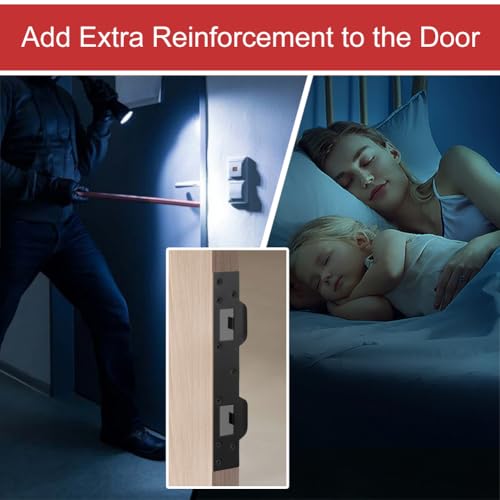 MOSECYOU Door Strike Plate Oil Rubbed Bronze, with Reinforced Torx/Star Screws & Bit, Double Hole Reinforcement Latch Striker for Exterior/Interior Deadbolt Door Knob(1, Oil Rubbed Bronze)
