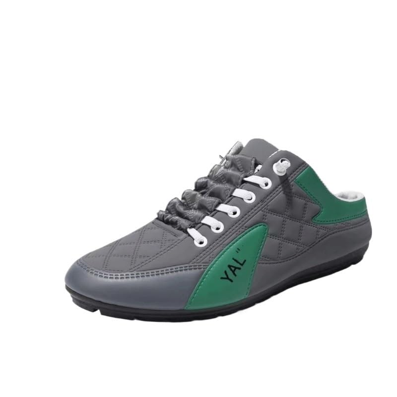 Men's Slip On Hands Free Leather Walking Work Loafers Comfort Breathable Hollow Sandals Walking Shoes