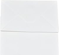 Vista 4 de bagmad Paquete de 100 bolsas de papel kraft blancas medianas resistentes con asas a granel, bolsas de regalo gruesas de 8 x 4.75 x 10 pulgadas