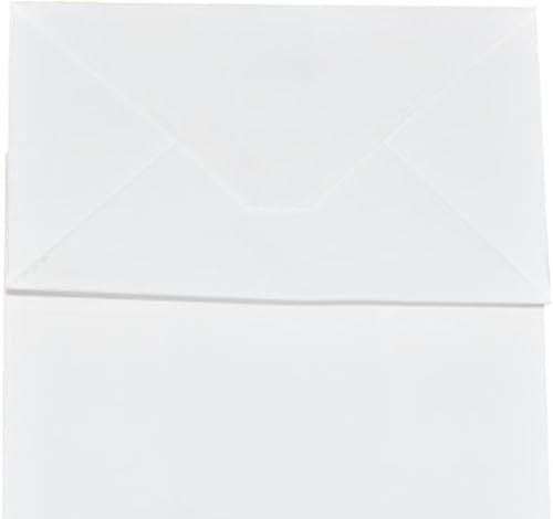 Miniatura 4 de bagmad Paquete de 100 bolsas de papel kraft blancas medianas resistentes con asas a granel, bolsas de regalo gruesas de 8 x 4.75 x 10 pulgadas, para