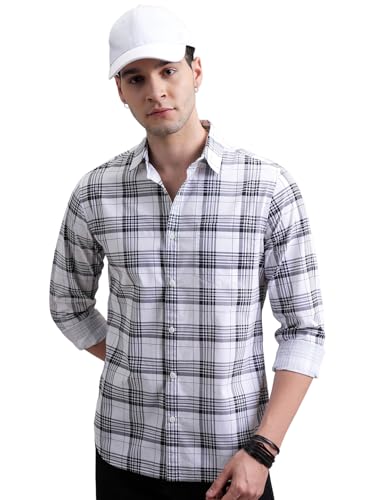 Image of Highlander Men's Slim Fit Shirts | Checked | Long Sleeves | Spread Collar | Casual Shirts | Men Shirts