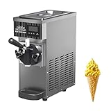 UPLTOE Macchina per Gelato Professionale 450W, Macchina Soft Serve da Banco, 50-60 Coni/Ora, con Pannello LED – Raffreddamento Rapido, Acciaio Inox 304, per Snack Bar e Ristoranti StainlessSteel