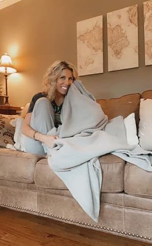 Cotton Throw Blanket Twin Size For Bed - Diamond Weave Blankets, Ivory Soft Lightweight Woven Throw Blankets For Couch Bed Sofa Travel 100% Cotton Blankets & Throws - 66X90 Inches #TOP3