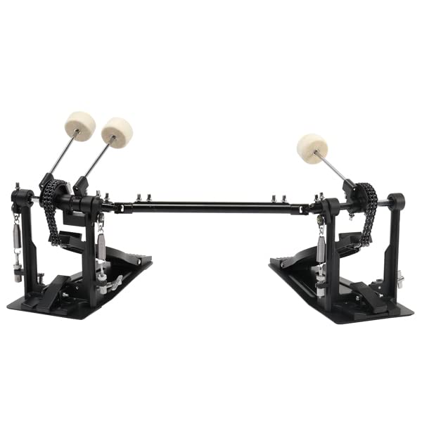 NovaXZ Wool Felt Hammer Double Drum Pedal Professional Double Bass Drum Pedal Black