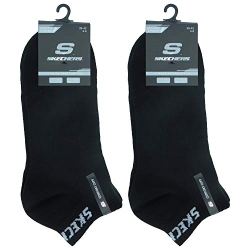 Preisvergleich Produktbild Skechers Mesh Ventilation 6 Paar Sneakersocken, Belüftungssohle, verstärkte Zehen und Fersen, ausgezeichnete Baumwollqualität (Schwarz, 35-38)