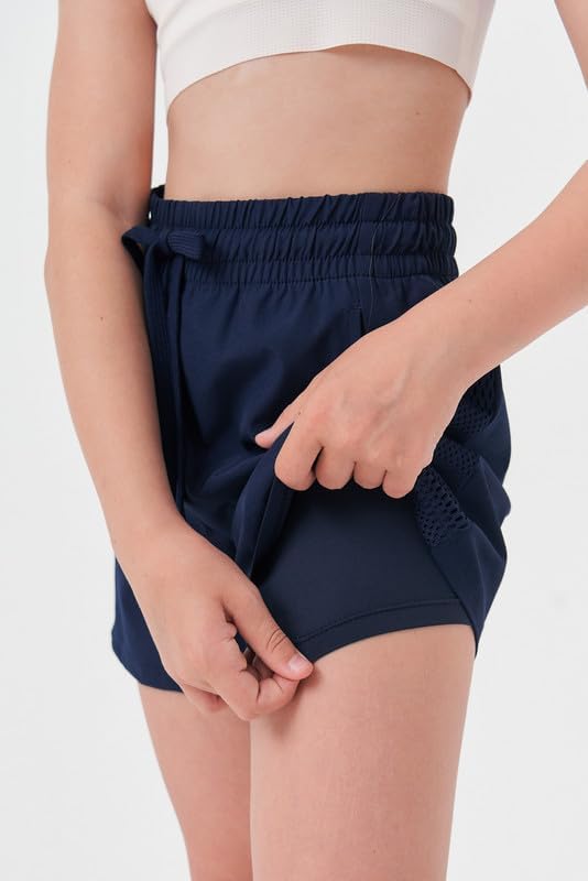 Girls Athletic Shorts with Spandex Liner Quick Dry Running Fitness Shorts for Kids Teen Active Sports Track - Image 3