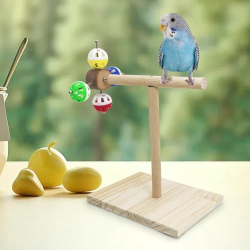 PINVNBY Bird Playground Parrot Playstand Play Gym Cockatiel Wood Toys Bird Cage Accessories Playpen Ladder with Feeder Cups Hanging Swing Toys for Parakeet Conure Lovebird Cockatiel