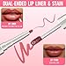 iMethod Lip Liner Stain - Lip Stain, 2-In-1 Dual-Ended Peel Off Lip Stain with Tweezer, Natural Long Lasting Peel Off Lip Liner, Easy to Use for All Skin Types, Stay All Day, Coffee