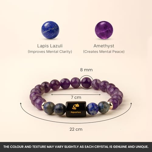 Image of Astrotalk Zodiac Crystal Bracelet | Balances Energy & Enhances Positivity | Certified Healing Crystals with Certificate | Astrology Bracelet for Man & Woman | Gift for Man & Woman