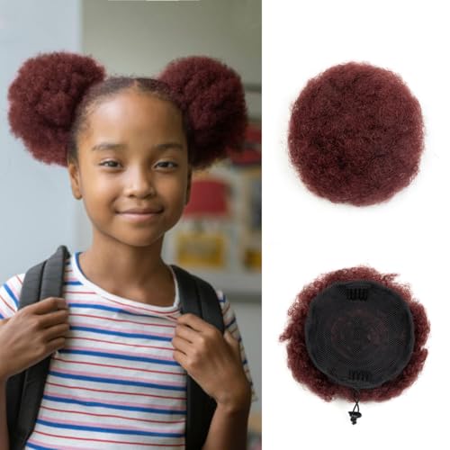 Boymia Afro Puff Extension 4 Inch #99J Wine Red Short Kinky Curly