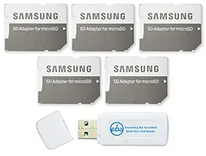 Samsung Micro to SD Memory Card Adapter (Bulk 5-Pack) Bundle with (1) Everything But Stromboli Micro & SD Card Reader