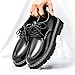 Men's Retro Platform Dress Shoes Leather Lace Up Business Oxfords Casual Derby Men Shoes (Black,10)