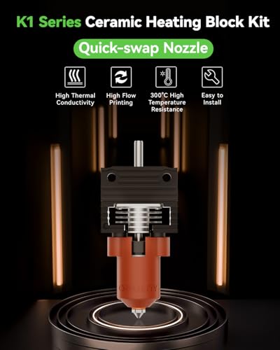 Image of Creality 2025 K1 SE /K1C /K1 Max /K1 Upgrade Ceramic Heating Block Kit, New Version Terminal with Buckle, K1 Series 600mm /s High-Speed Printing Hot End, Extruder Hotend for 3D Printer K1 Series