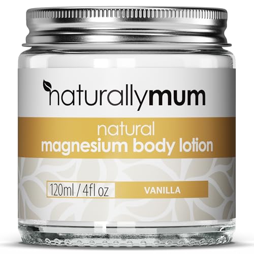 NaturallyMum - Magnesium Body Lotion [Natural & Vegan] - Topical Magnesium Cream Lotion Support for Sleep, Bone, Heart & Muscle Health - Vanilla - Made in UK & Safe for Kids