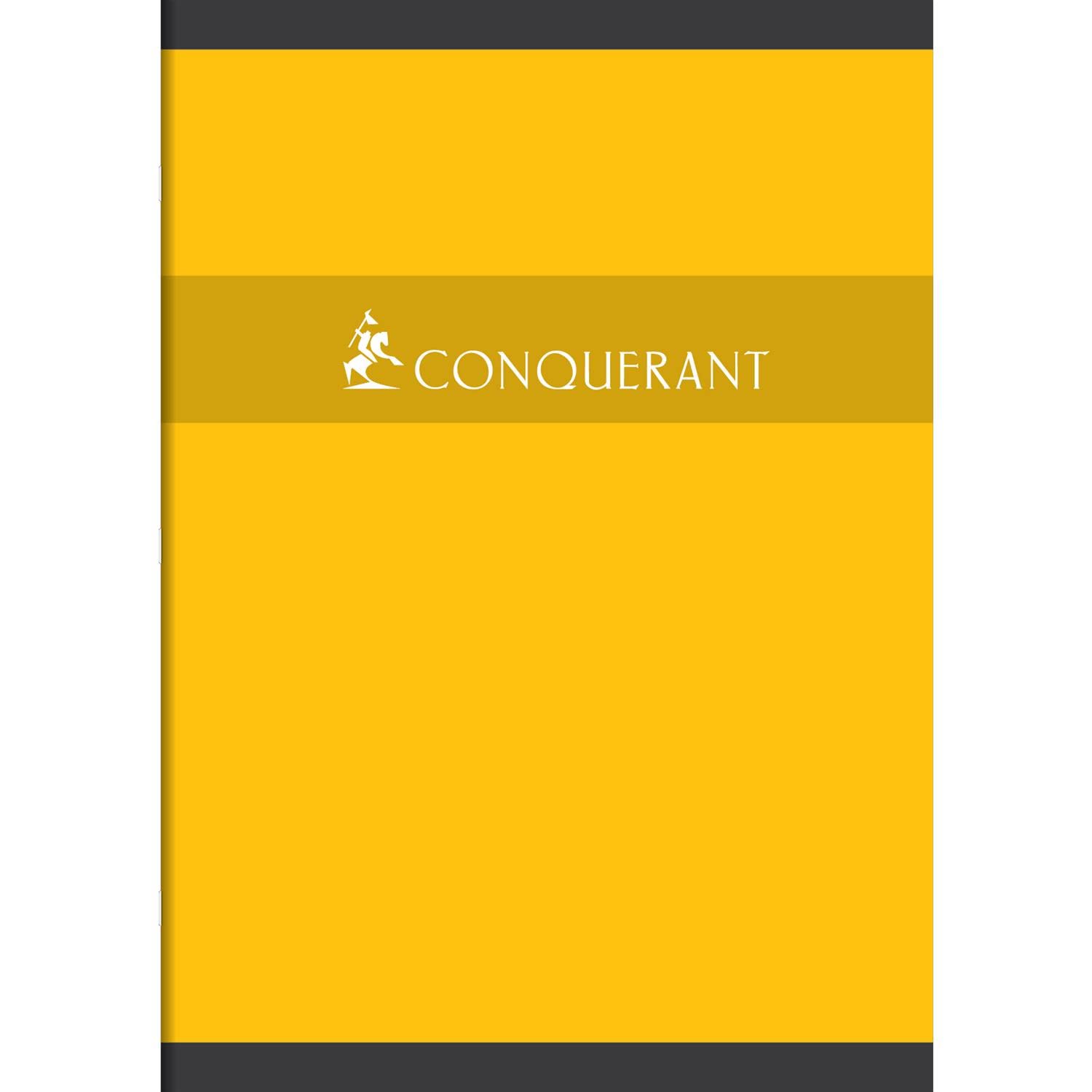 CONQUERANT Lot de 10 Cahiers A4 192 Pages 70g Petits Carreaux Coloris aléatoires