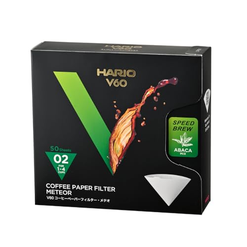 HARIO VCF-02-50-MT V60 Coffee Filter for 1-4 Cups 50 Sheets Present Gift Made in Japan FSC Certified Product Paper 02 W White