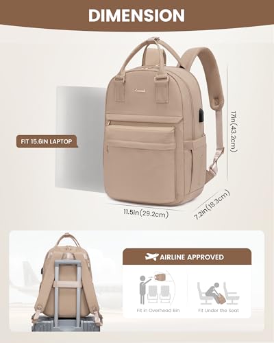 Image of LOVEVOOK Laptop Backpack for Women 15.6 Inch Laptop Bag with USB Port, Fashion Waterproof Backpacks Teacher Nurse Stylish Travel Bags Vintage Daypacks for College Work