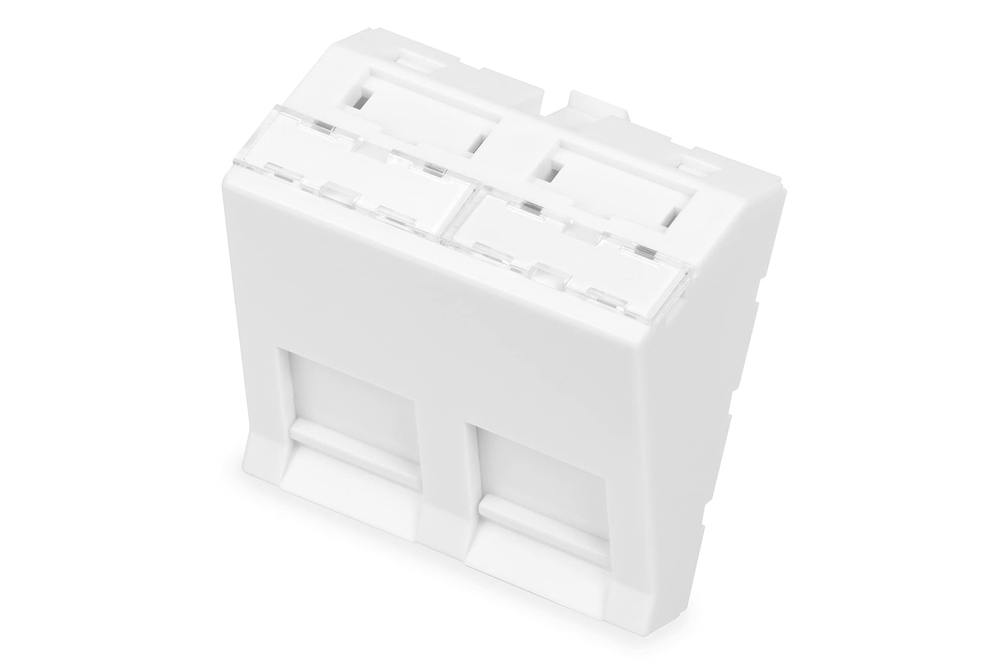 Digitus front panel for DN-93802-5-SH – 2 ports – 45 x 45 mm – angled – label field – for Keystone and multimedia modules – pure white