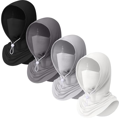 Image of Funtery 4 Pack Cooling Balaclava Face Mask UV Protection Breathable Full Head Hood for Men Women Cycling Fishing Motorcycle