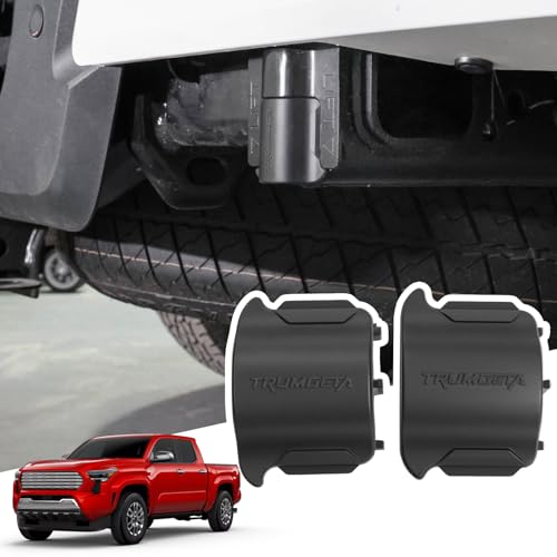 Trumgeta Pair All Black Rear Bumper Crossmember End Caps for 4th Gen Toyota Tacoma Accessories 2024 2025 2026 Waterproof Rubber Stopper Cover Protection