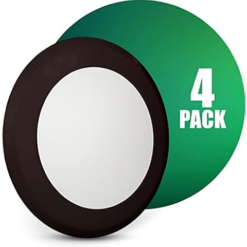 QPLUS 6inch LED Flush Mount Disk Light 15W Dimmable LED Ceiling Light Fixture, 5000K 1050Lm, Low Profile, Driverless, Surface Mount Downlight, Energy Star & ETL-Listed, 4 PK Cover