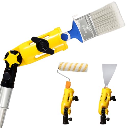 Prozwee Upgraded Multi-Angle Paint Brush Extender HolderExtension Pole Attachment Fits Most Rollers Brushes & Scrapers Easily Reach Ceilings Walls & Corners