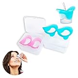 Silicone Eye Wash Cups, Eye Wash Bath for Refresh and Clean Tired Eyes, 4 Pcs Updated Version Pink and Blue with 2 Storage Containers