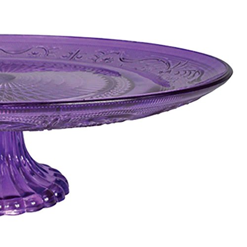 Prato para Bolo Delishop Roxo com Pé em Vidro - Urban - 32,5x10,5 cm