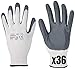 Produktbild NITRAX Basic (12 Paar) - Antirutsch-Montagehandschuhe Nahtlos, besten Qualität Nitril beschichtet - Beständigkeit gegen Öle, Fette und Kohlenwasserstoffe Kat II EN 388 4121 (7 (36 Paar), Grau)