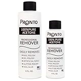 Pronto 100% Acetone Gel Nail Polish Remover - Gel Polish Remover for Nails | Acetone Nail Polish Remover & Acrylic Nail Remover for Removal of Glue, Gel & Dip | Gel Nail Remover, 12 Fl oz