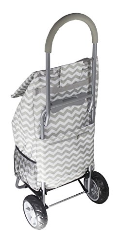 Image of dbest products Trolley Dolly Shopping Grocery Foldable Cart Storage Mom, Grey Chevron