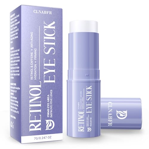 Retinol Eye Stick, Under Eye Balm for Dark Circles and Puffiness, Anti Aging Caffeine Cream Reduces Fine Lines, Wrinkles Moisturizer Stick (0.24oz/7g)