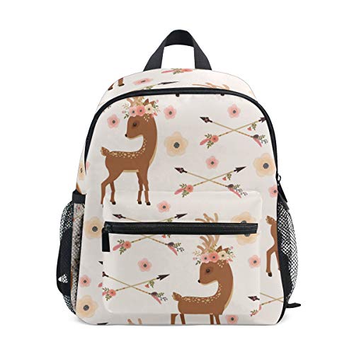 senya Kids Backpack Deer With Flower Arrows Preschool Bag for Toddler Boy Girls Schoolbag One Size