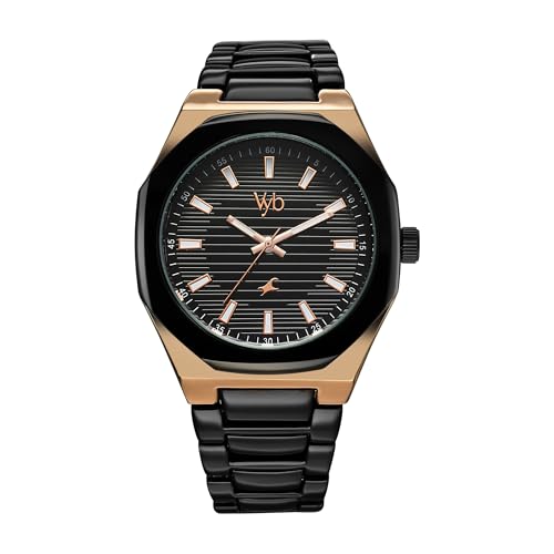 Fastrack Vyb Limitless Quartz Analog Black Dial Black Genuine Leather Strap Watch for Men-FV30012KM01W (B0DDKD4RSC) Amazon Price History, Amazon Price Tracker