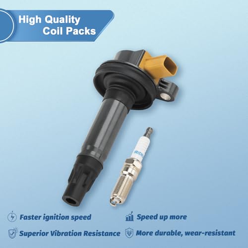 Image of 6pcs UF646 Ignition Coil Packs and Spark Plugs Compatible with Ecoboost 2011-2020 Ford F-150 Expedition Explorer Flex Taurus Transit, Lincoln MKS MKT Navigator, 3.5L V6, Replaces DG549