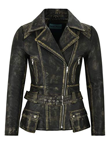 Veste en cuir jaune vintage femme pour corriger un look trop classique