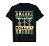 Tire-bouchon amusant pour les vacances, entraînement, boisson, vin, Noël moche T-Shirt