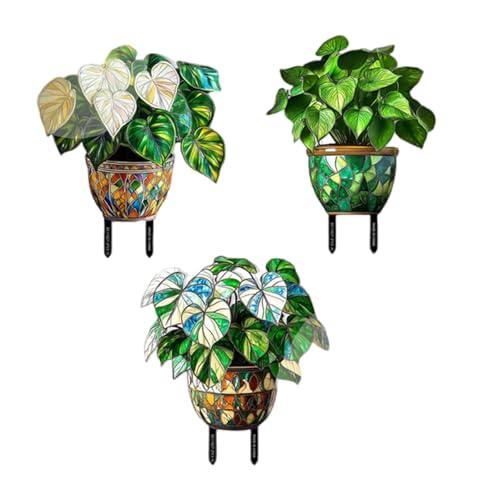 FANSHINUO Lot de 3 piquets de décoration de jardin imperméables pour les amateurs de nature et les amateurs de jardinage
