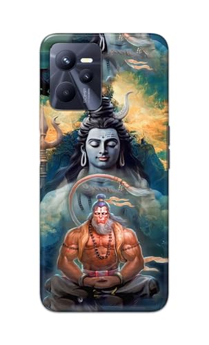 Image of PRINTFIDAA Printed Hard Back Cover Case for Realme C35 | Realme Narzo 50A Prime Back Cover (Lord Shiva and Hanuma) -112