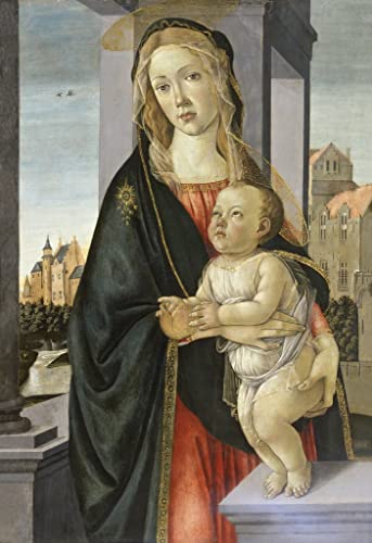 Affiche en toile Botticelli Dame et enfant 60x90cm pour habiller un grand mur vide