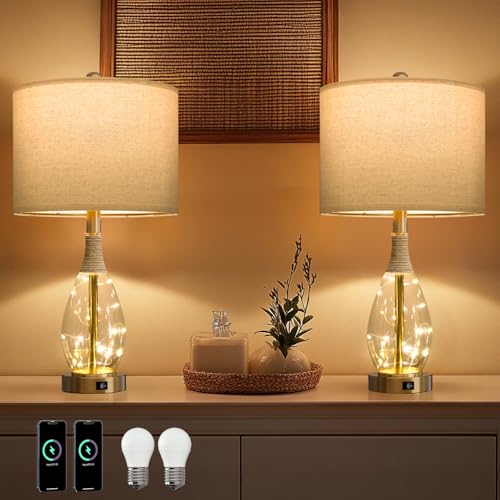 OYEARS 23" Table Lamps for Living Room Set of 2