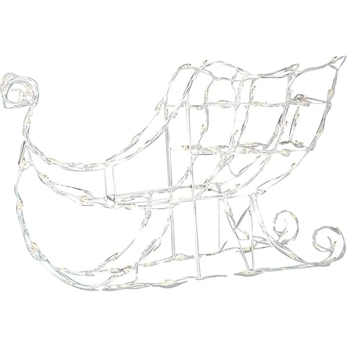 Brite Star 42 inch Width Santa Sleigh Christmas Outdoor Decorations - Light Christmas Decoration for Indoor and Outdoor by Brite Star - Used condition - US$17.07