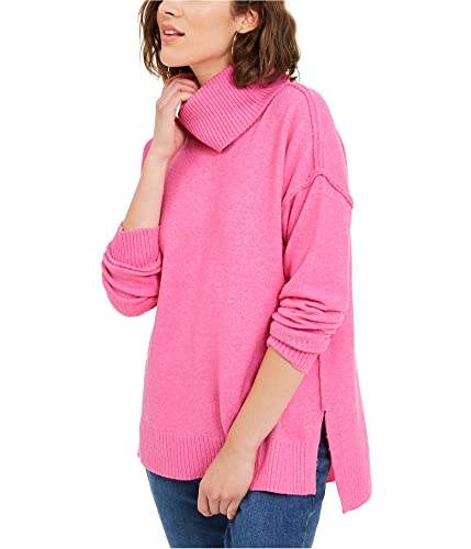 Bar Iii Womens Turtleneck Hi-Low Pullover Sweater Pink Xs #TOP25