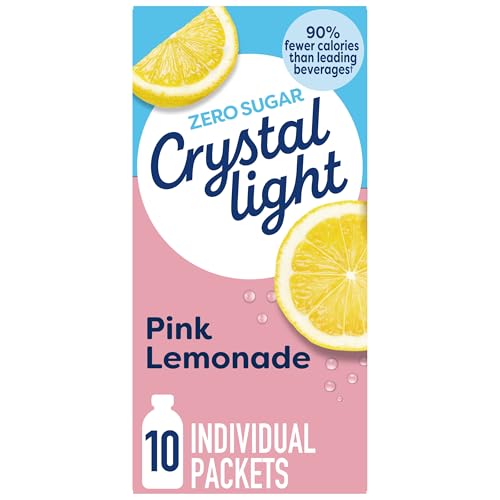 Crystal Light Pink Lemonade Naturally Flavored Powdered Drink Mix, 10 ct On-the-Go-Packets