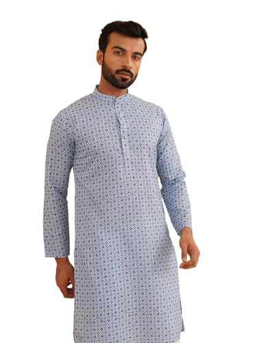 Image of SOJANYA Men's Silk Blend Regular Fit (Since 1958 Striped ONLY Long Kurta)