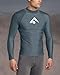 Kanu Surf Men's Long Sleeve Platinum UPF 50+ Rashguard Swim Tee, Charcoal, Medium